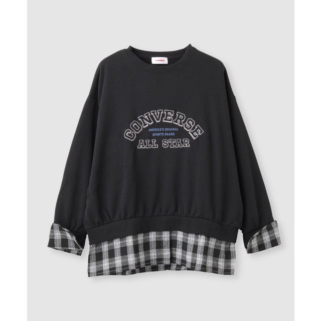 シャツレイヤード裏毛カットソー （スミクロ）