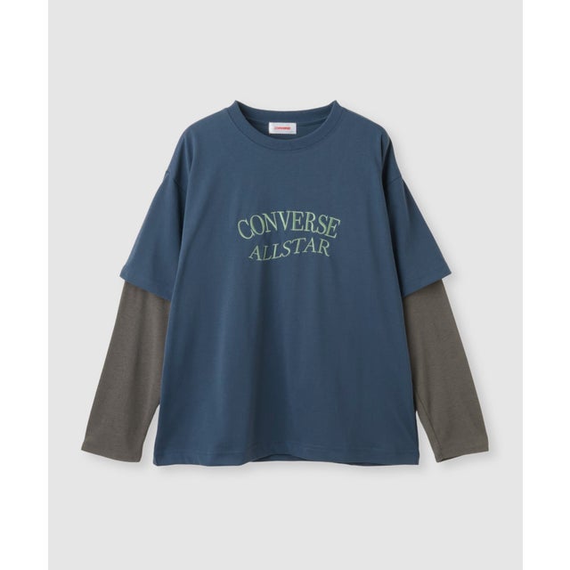 レイヤードシアー長袖Tシャツ （ネイビー）