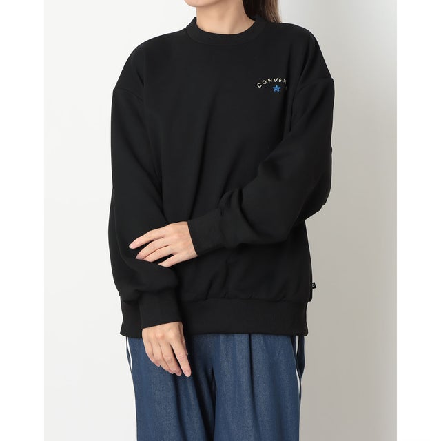 スウェットトレーナー AP バックラウンドロゴ クルートップ L （BLACK）