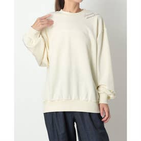 スウェットトレーナー CV ネックEB クルートップ L （WHITE）