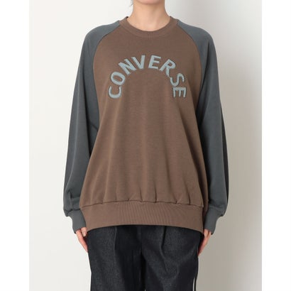 スウェットトレーナー CV コーデュロイロゴ クルートップ L （BROWN）｜詳細画像