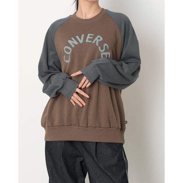 スウェットトレーナー CV コーデュロイロゴ クルートップ L （BROWN）