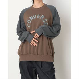 スウェットトレーナー CV コーデュロイロゴ クルートップ L （BROWN）