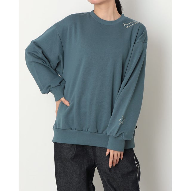 スウェットトレーナー CV ネックEB クルートップ L （BLUE）