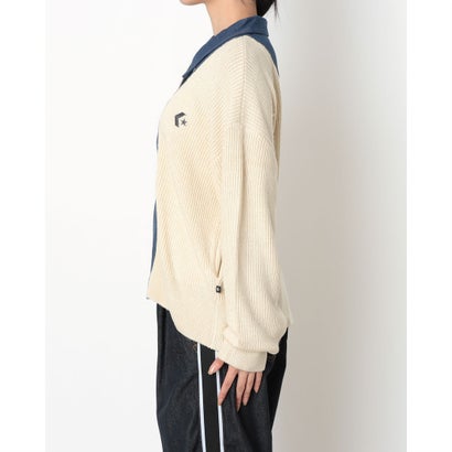 スウェットフルジップ AP デニムハイブリッドニット ジップJK L （WHITE）｜詳細画像