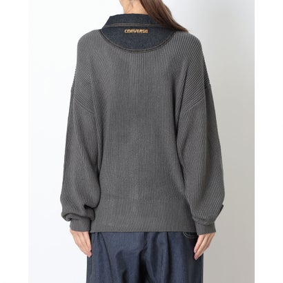 スウェットフルジップ AP デニムハイブリッドニット ジップJK L （GREY）｜詳細画像