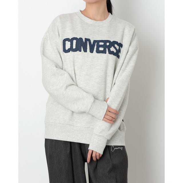 スウェットトレーナー AP デニムパッチ EMBS Wトップ L （WHITE）