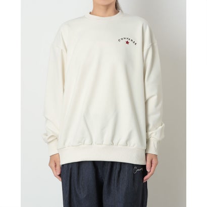 スウェットトレーナー AP バックラウンドロゴ クルートップ L （WHITE）｜詳細画像