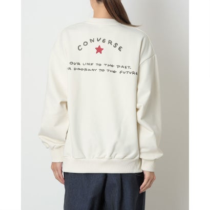 スウェットトレーナー AP バックラウンドロゴ クルートップ L （WHITE）｜詳細画像