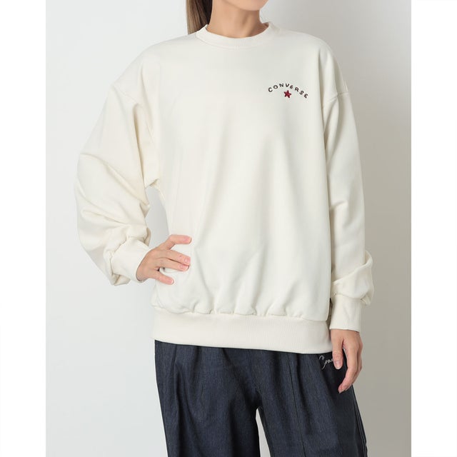 スウェットトレーナー AP バックラウンドロゴ クルートップ L （WHITE）