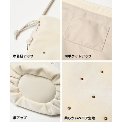 スタッズベロアショルダーバッグ （Beige）｜詳細画像