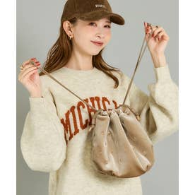 スタッズベロアショルダーバッグ （Beige）