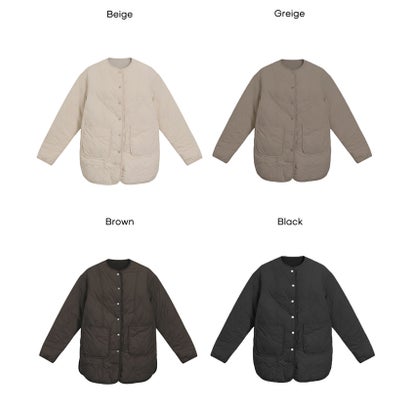 コカ coca ウォッシャブル リバーシブルファーキルティングミドルコート （Black）｜詳細画像