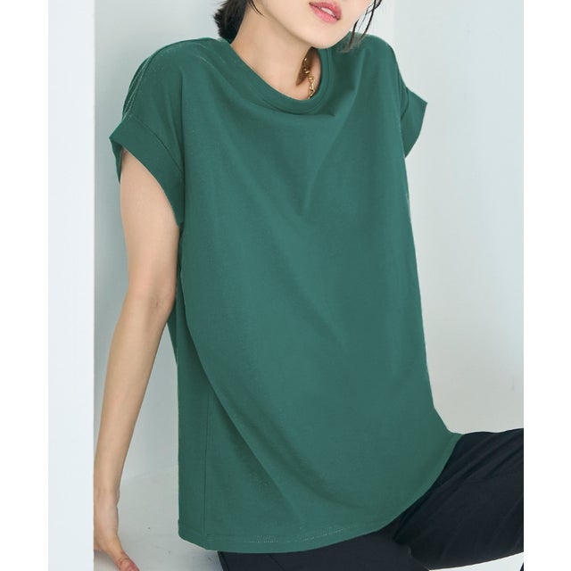 フレンチスリーブTシャツ （Dk.green）