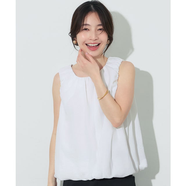 バルーンノースリーブブラウス （White）