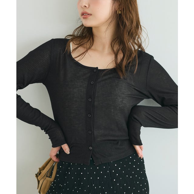 シアーリブカーディガン （Black）