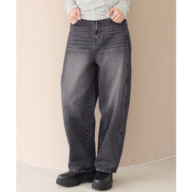 ユース スタッズデニムパンツ （Black）