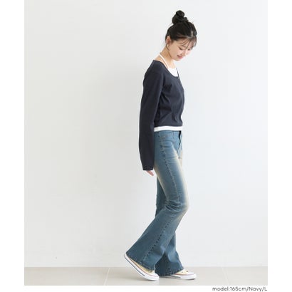 コカ coca ユース レイヤードトップス （Navy）｜詳細画像