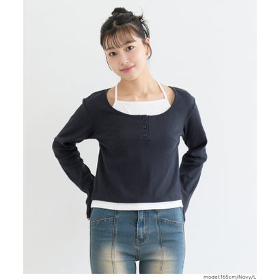 コカ coca ユース レイヤードトップス （White）｜詳細画像