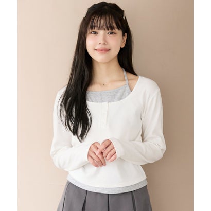 コカ coca ユース レイヤードトップス （White）｜詳細画像