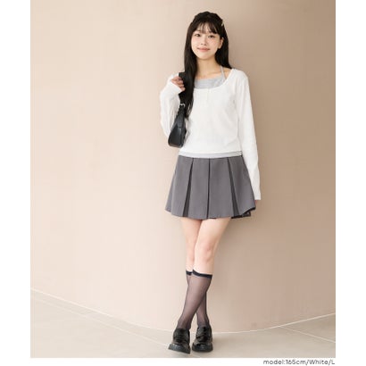 コカ coca ユース レイヤードトップス （White）｜詳細画像