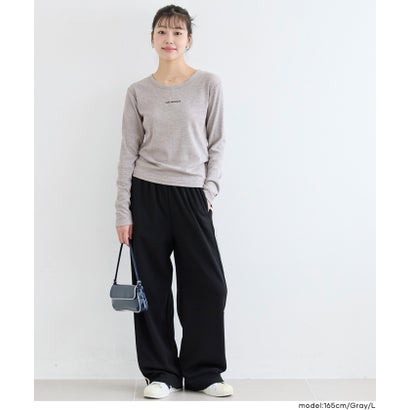 コカ coca ユース 裏起毛リブワンポイント刺繍トップス （Black）｜詳細画像