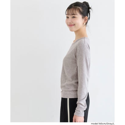 コカ coca ユース 裏起毛リブワンポイント刺繍トップス （Black）｜詳細画像