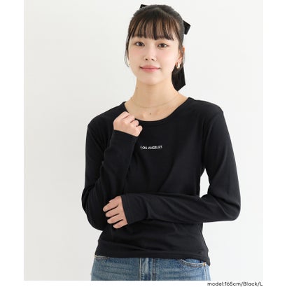 コカ coca ユース 裏起毛リブワンポイント刺繍トップス （Gray）｜詳細画像