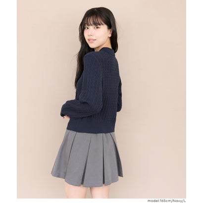 コカ coca ユース ケーブルポロカラーニットトップス （Gray）｜詳細画像