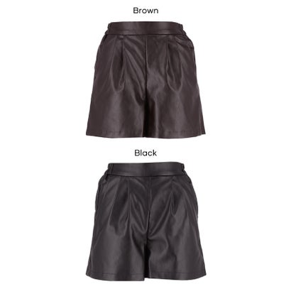 ユース フェイクレザーショートパンツ （Black）｜詳細画像