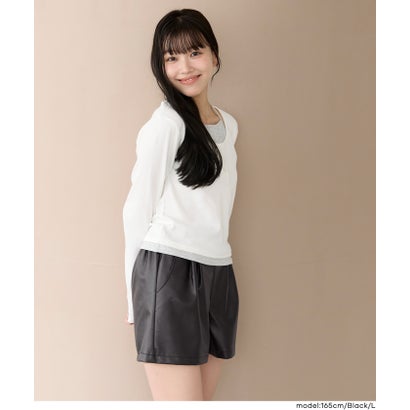 ユース フェイクレザーショートパンツ （Black）｜詳細画像