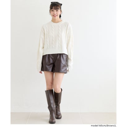 ユース フェイクレザーショートパンツ （Black）｜詳細画像