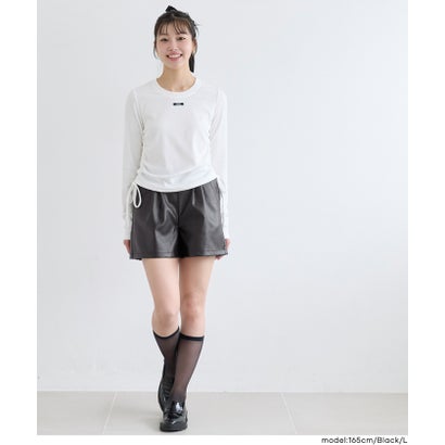 ユース フェイクレザーショートパンツ （Brown）｜詳細画像