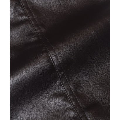 ユース フェイクレザースタンドカラージャケット （Black）｜詳細画像