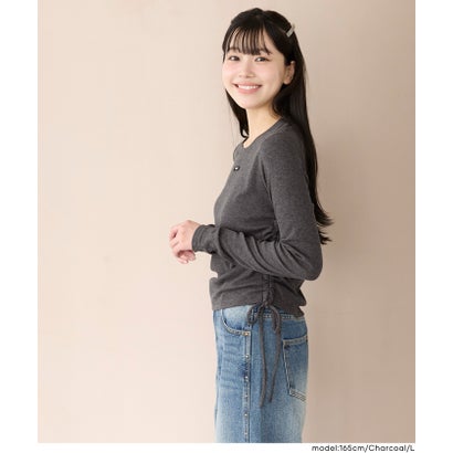 ユース 裏起毛リブサイドシャーリングトップス （White）｜詳細画像
