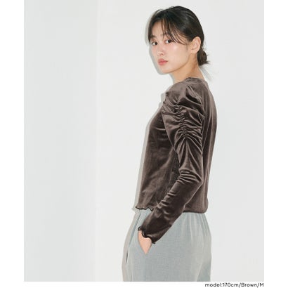 ベロアシャーリングトップス （Brown）｜詳細画像
