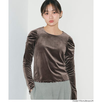 ベロアシャーリングトップス （Brown）｜詳細画像
