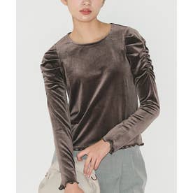 ベロアシャーリングトップス （Brown）