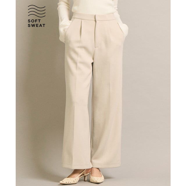 ソフトスウェットタックセンタープレスパンツ （Lt.beige）
