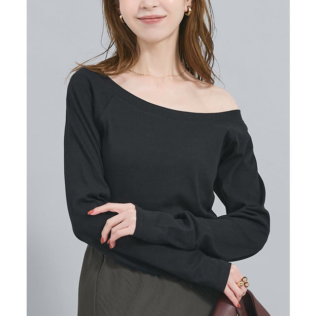 ラグランオフショルダートップス （Black）
