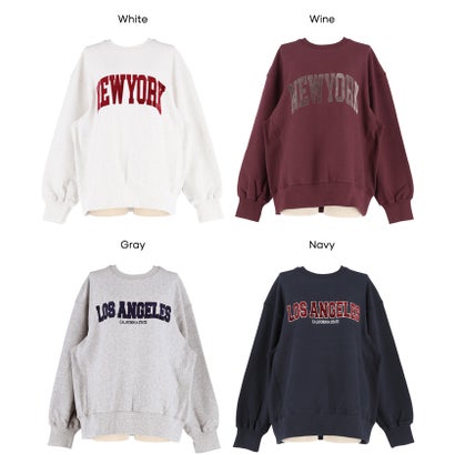 コカ coca COTTON from the U.S.裏毛ベロアワッペンスウェットトップス （Navy）｜詳細画像