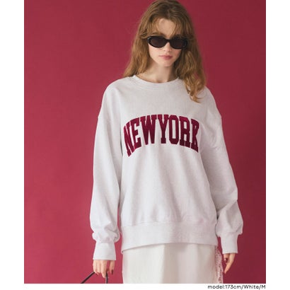 コカ coca COTTON from the U.S.裏毛ベロアワッペンスウェットトップス （Navy）｜詳細画像