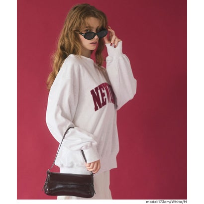 コカ coca COTTON from the U.S.裏毛ベロアワッペンスウェットトップス （Navy）｜詳細画像