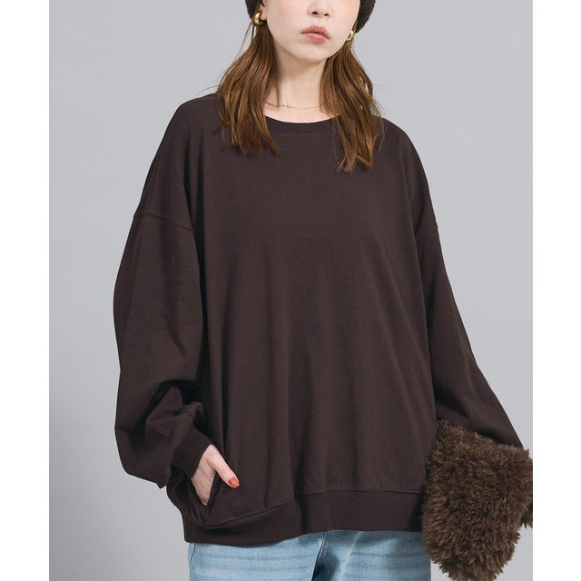 ポケット付きロンT （Brown）