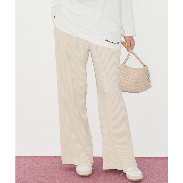 スムースワイドパンツ （Beige）