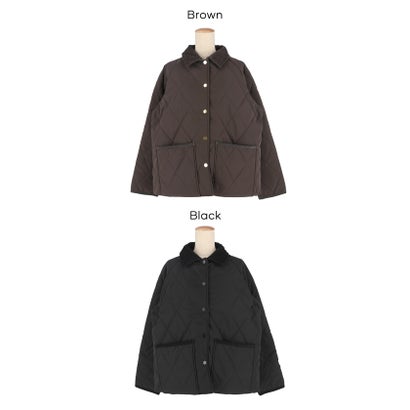 キルティング中綿ハンティングブルゾン （Brown）｜詳細画像