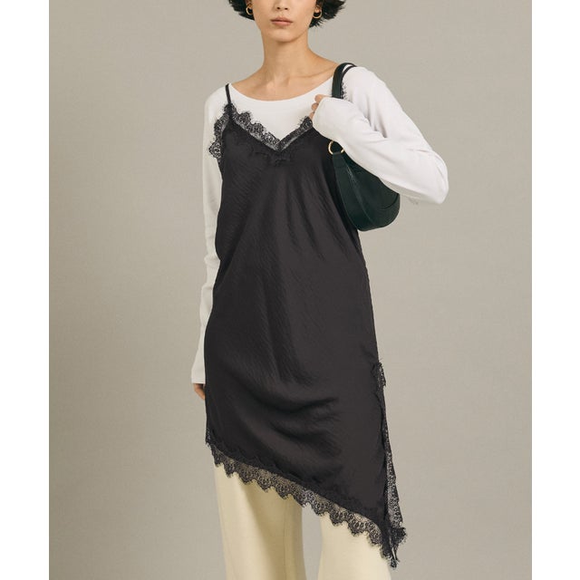 アシンメトリーレースキャミワンピース （Black）