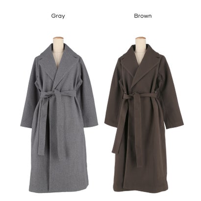 ウールライクロングコート （Gray）｜詳細画像
