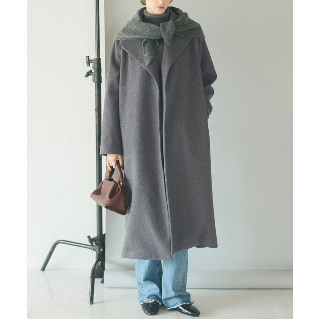ウールライクロングコート （Gray）