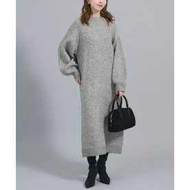 長袖ロングニットワンピース （Gray）
